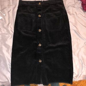 Forever 21 courdory button down skirt